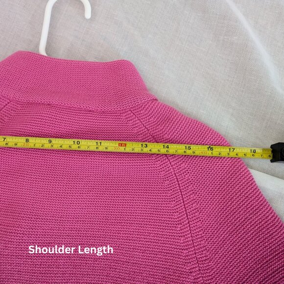 JONES&CO Pink/Black Gradient Sweater 100% Cotton Toggle Closure Women's Size L - Picture 8 of 10